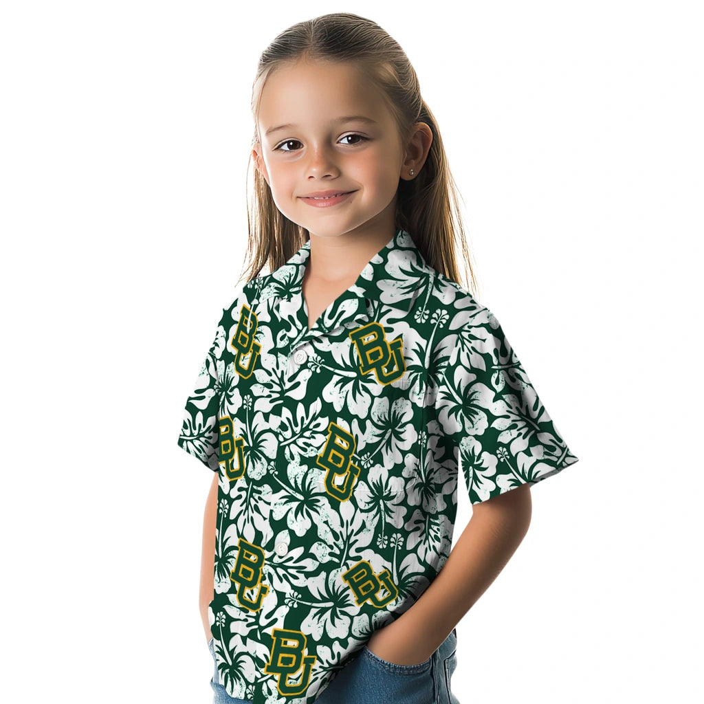 Baylor Bears Hawaiian Shirt - Hibiscus Motif | Moonbestprint