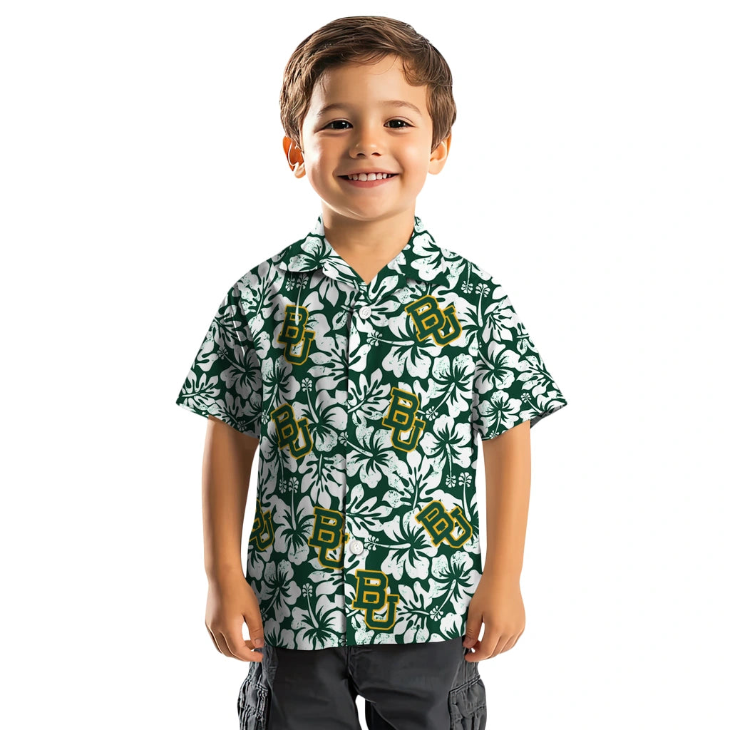 Baylor Bears Hawaiian Shirt - Hibiscus Motif | Moonbestprint