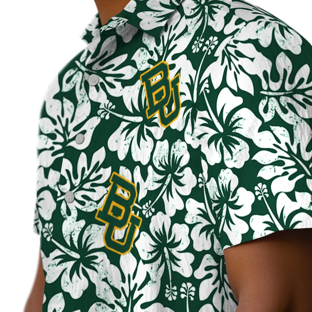 Baylor Bears Hawaiian Shirt - Hibiscus Motif | Moonbestprint