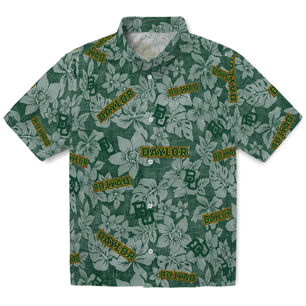 Baylor Bears Hawaiian Shirt - Hibiscus Oasis | Moonbestprint