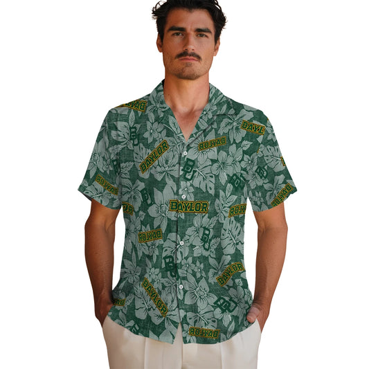 Baylor Bears Hawaiian Shirt - Hibiscus Oasis | Moonbestprint