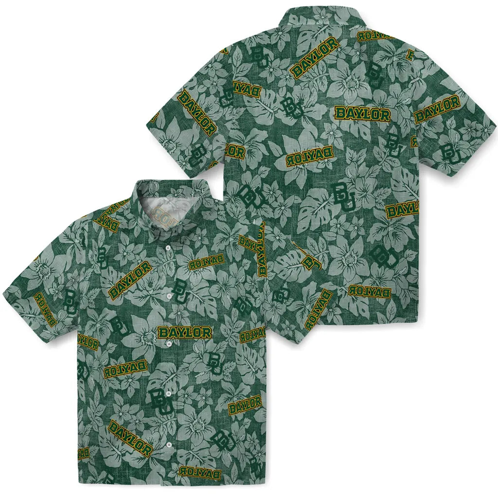 Baylor Bears Hawaiian Shirt - Hibiscus Oasis | Moonbestprint
