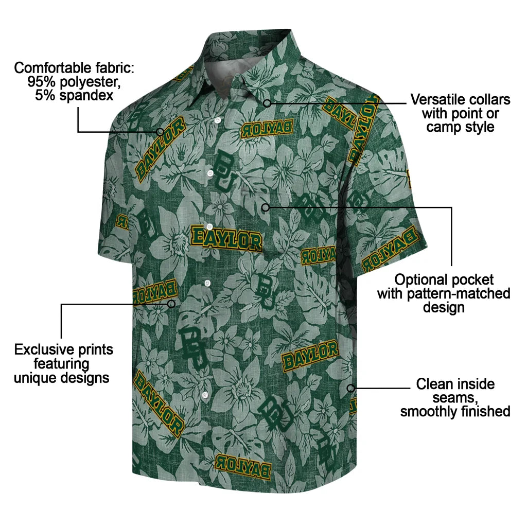 Baylor Bears Hawaiian Shirt - Hibiscus Oasis | Moonbestprint