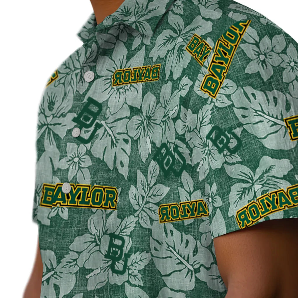 Baylor Bears Hawaiian Shirt - Hibiscus Oasis | Moonbestprint