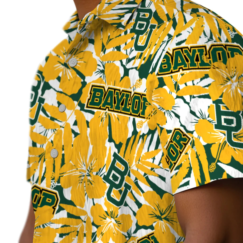 Baylor Bears Hawaiian Shirt - Hibiscus Overlay | Moonbestprint