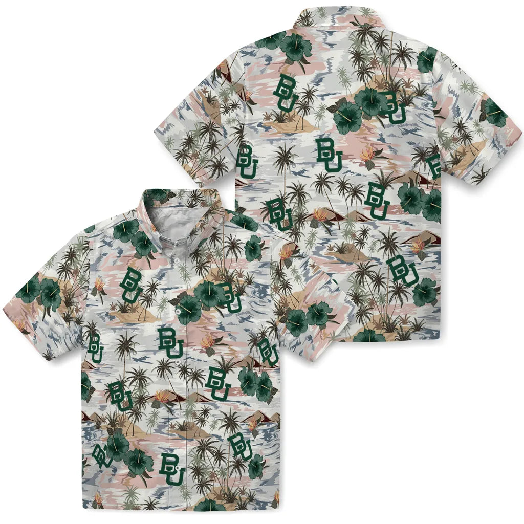 Baylor Bears Hawaiian Shirt - Hibiscus Seaside | Moonbestprint