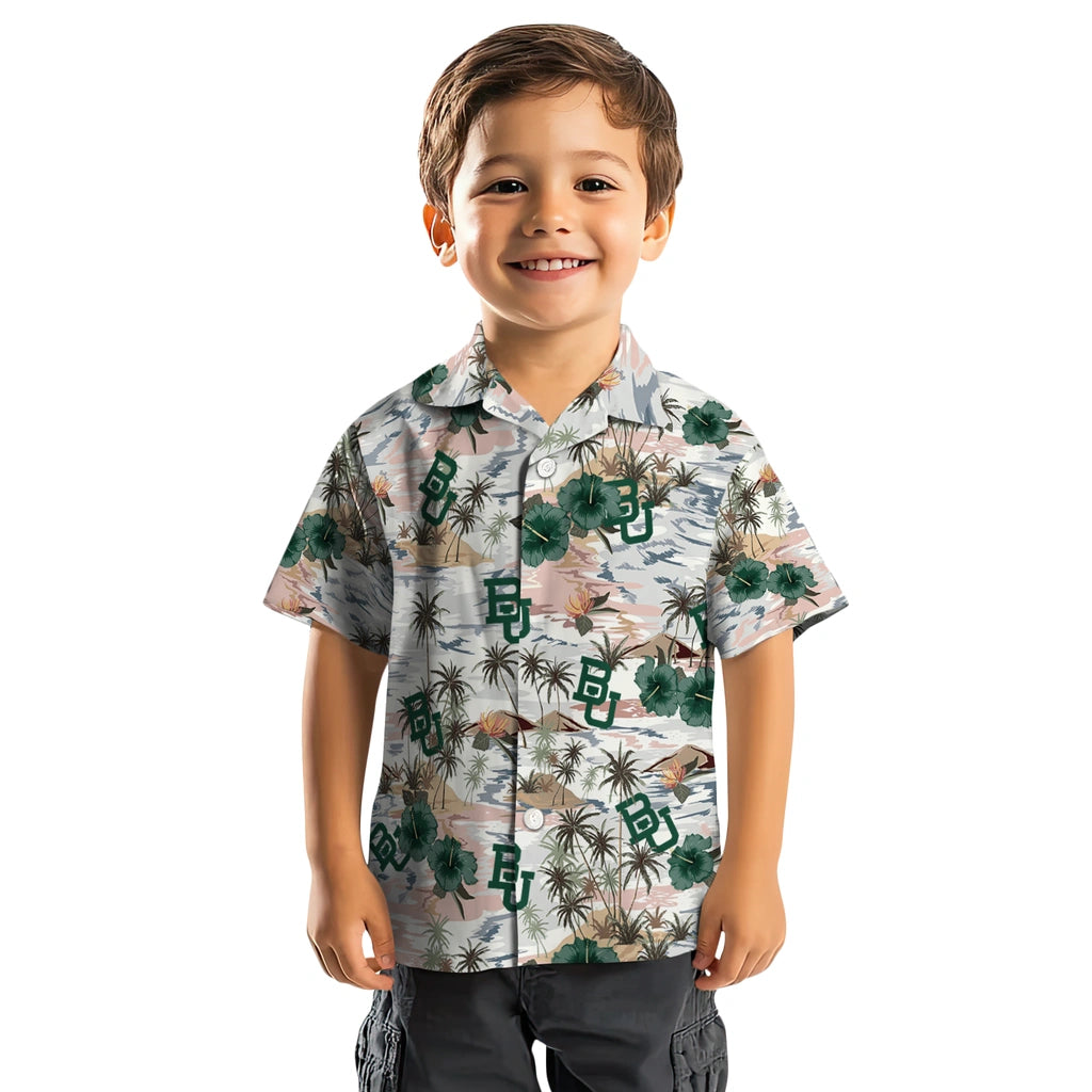 Baylor Bears Hawaiian Shirt - Hibiscus Seaside | Moonbestprint