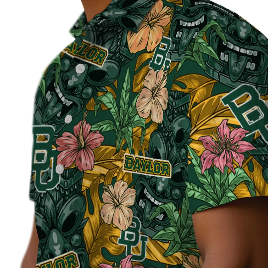 Baylor Bears Hawaiian Shirt - Hibiscus Tiki Jungle | Moonbestprint