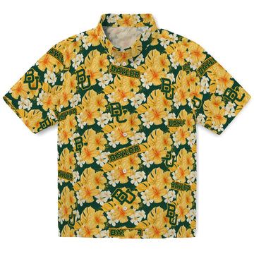 Baylor Bears Hawaiian Shirt - Hibiscus Tropics | Moonbestprint
