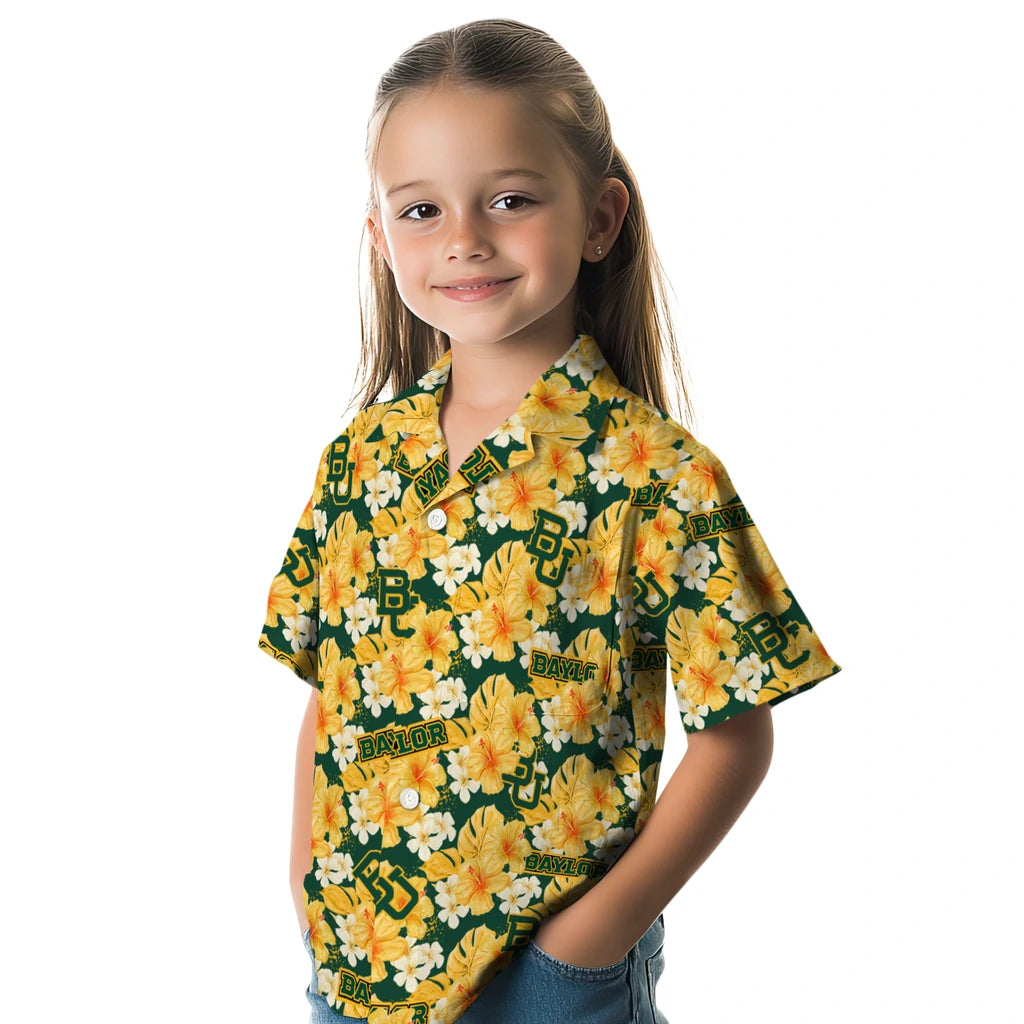 Baylor Bears Hawaiian Shirt - Hibiscus Tropics | Moonbestprint