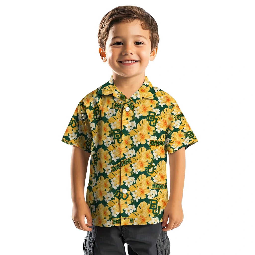 Baylor Bears Hawaiian Shirt - Hibiscus Tropics | Moonbestprint