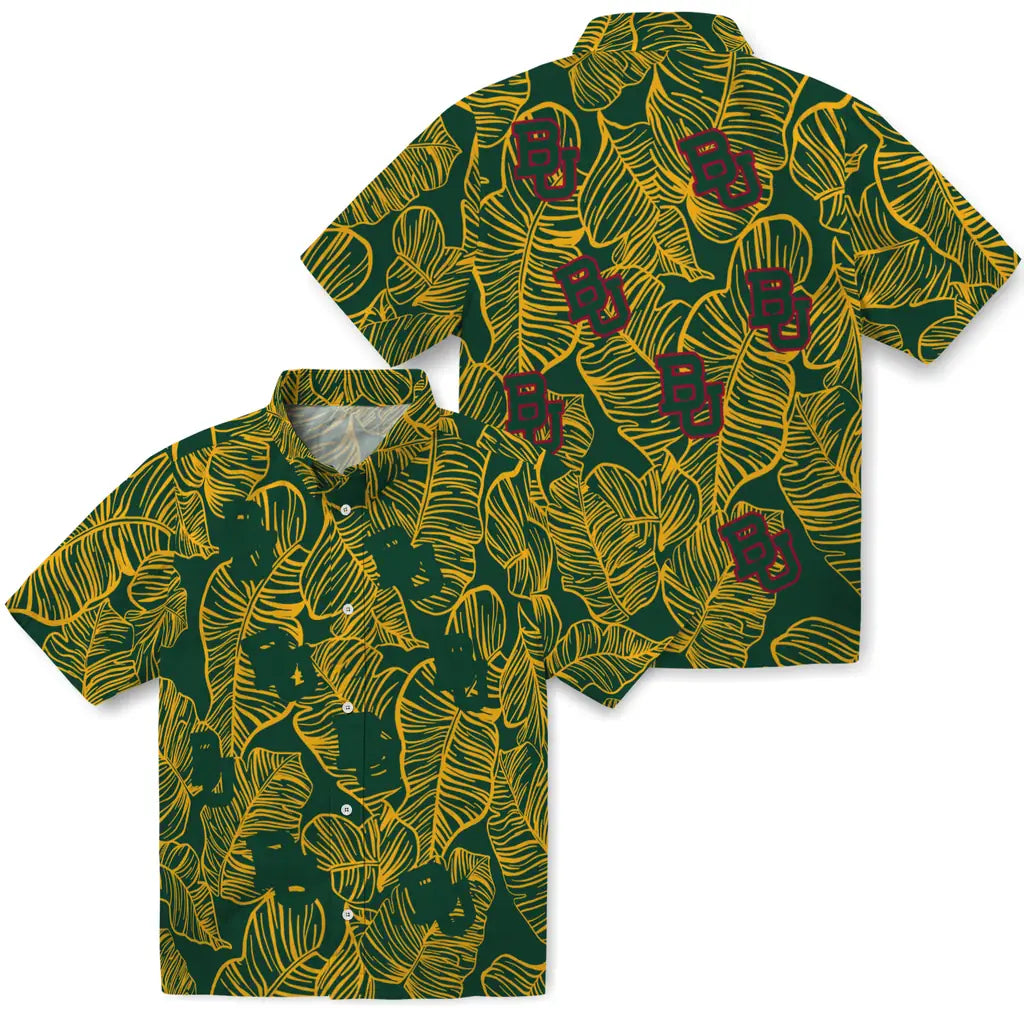 Baylor Bears Hawaiian Shirt - Leaf Outline | Moonbestprint