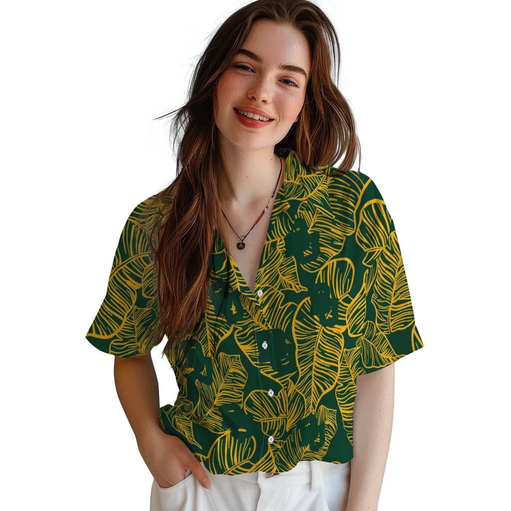 Baylor Bears Hawaiian Shirt - Leaf Outline | Moonbestprint