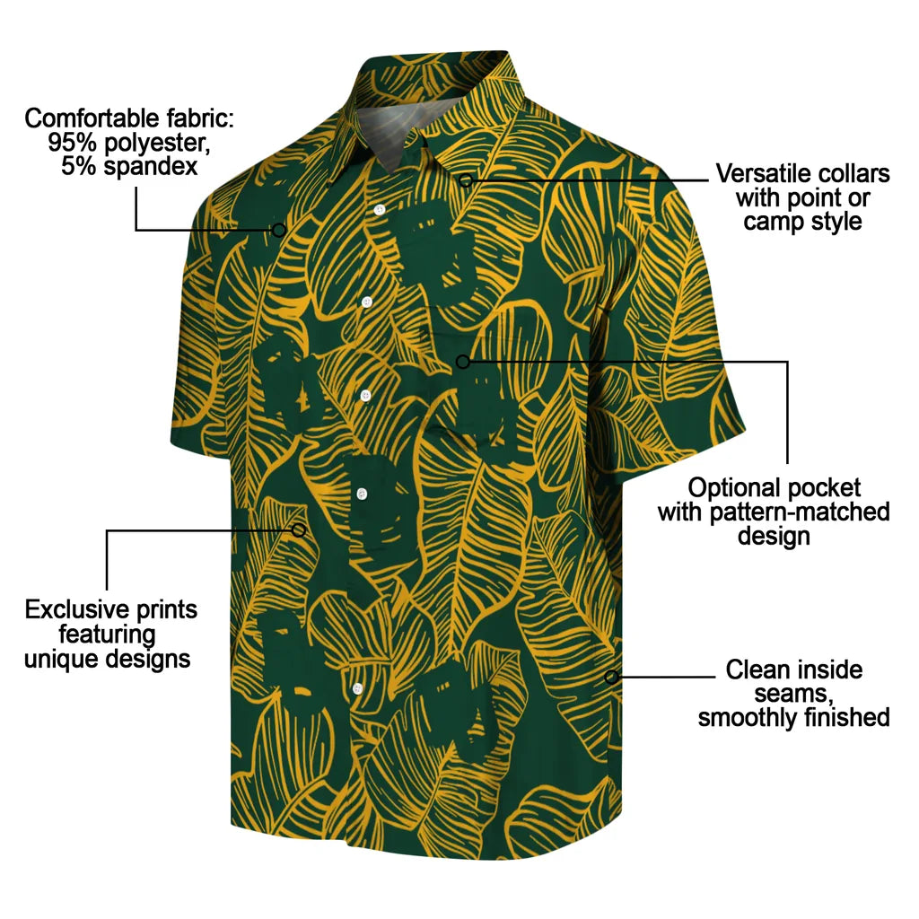 Baylor Bears Hawaiian Shirt - Leaf Outline | Moonbestprint