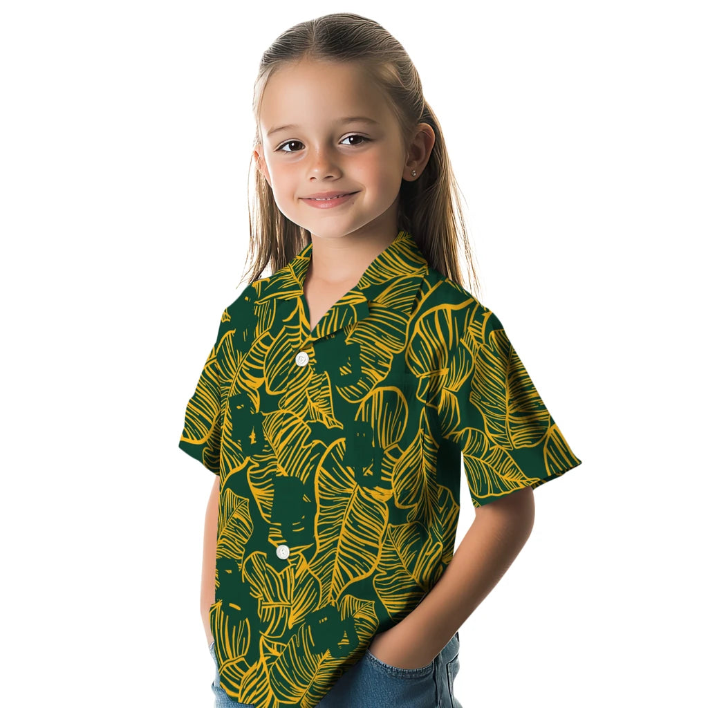 Baylor Bears Hawaiian Shirt - Leaf Outline | Moonbestprint