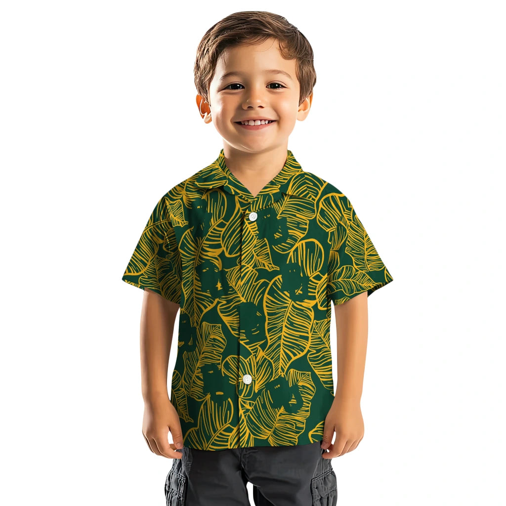 Baylor Bears Hawaiian Shirt - Leaf Outline | Moonbestprint
