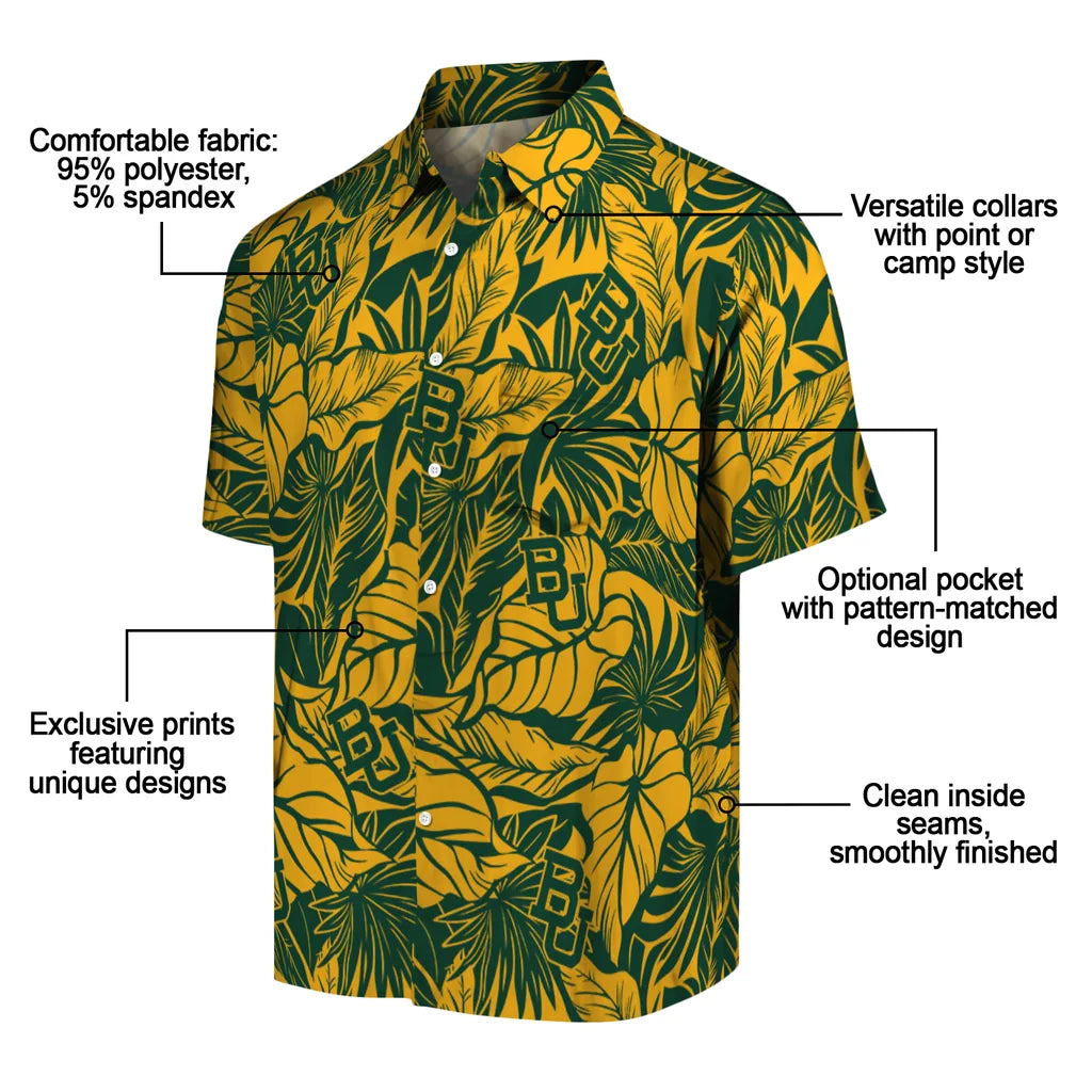 Baylor Bears Hawaiian Shirt - Monstera Layer | Moonbestprint