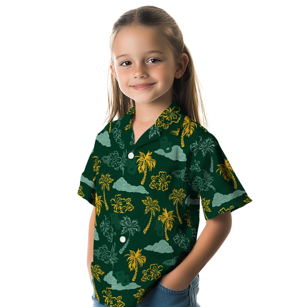 Baylor Bears Hawaiian Shirt - Palm And Clouds | Moonbestprint