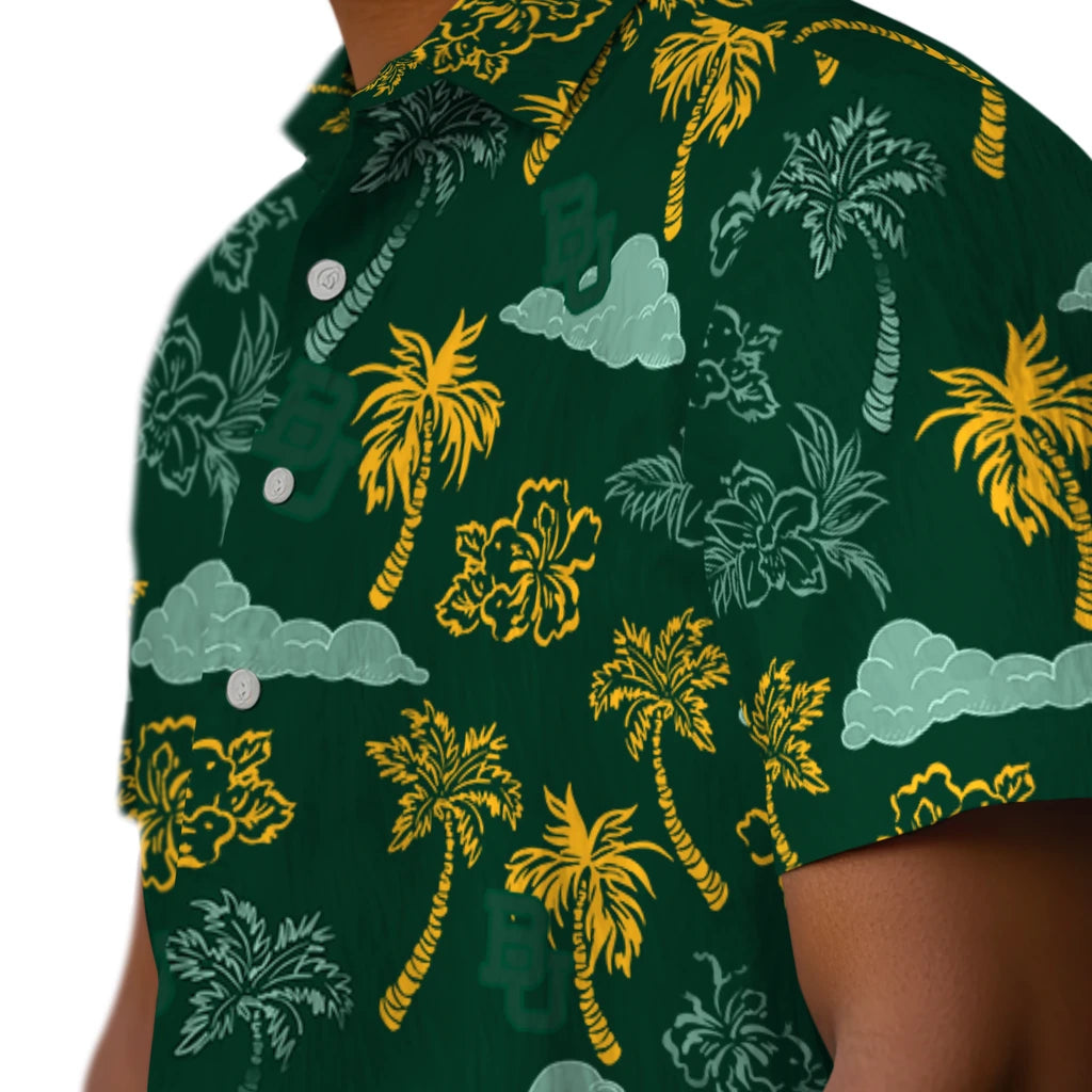 Baylor Bears Hawaiian Shirt - Palm And Clouds | Moonbestprint