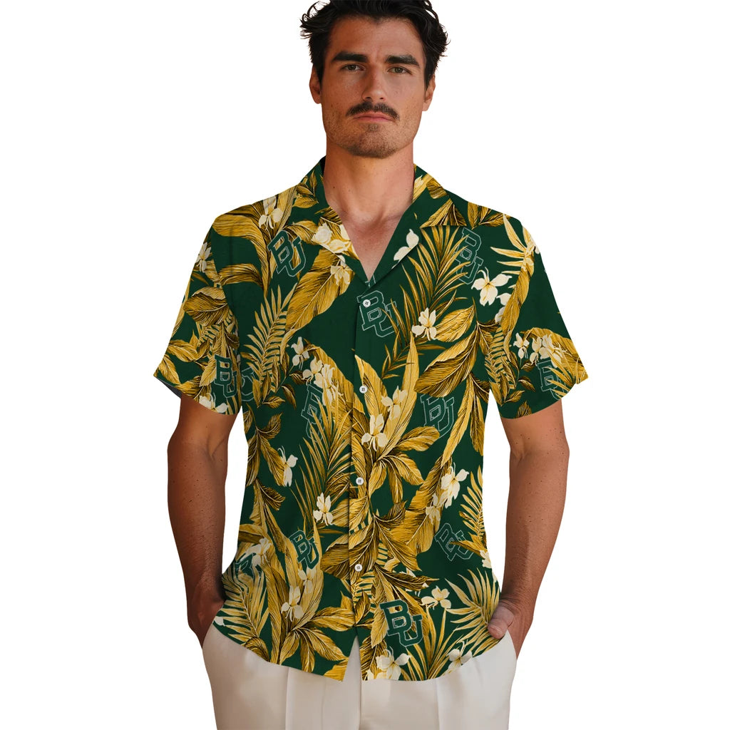 Baylor Bears Hawaiian Shirt - Palm Leaves | Moonbestprint