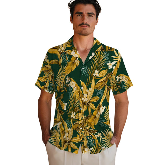 Baylor Bears Hawaiian Shirt - Palm Leaves | Moonbestprint