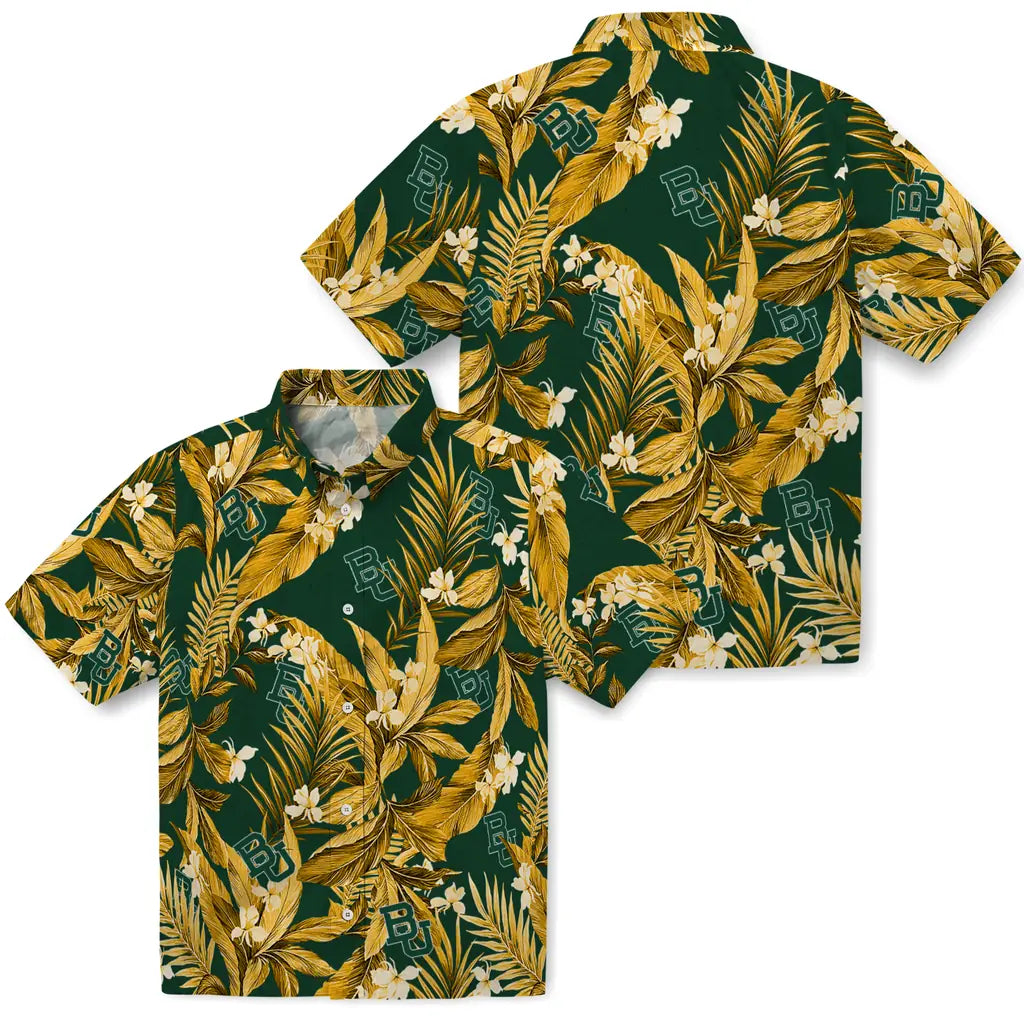 Baylor Bears Hawaiian Shirt - Palm Leaves | Moonbestprint