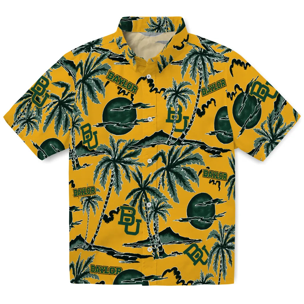 Baylor Bears Hawaiian Shirt - Palm Sunset | Moonbestprint