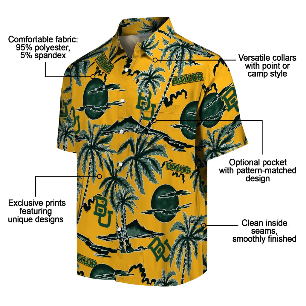 Baylor Bears Hawaiian Shirt - Palm Sunset | Moonbestprint