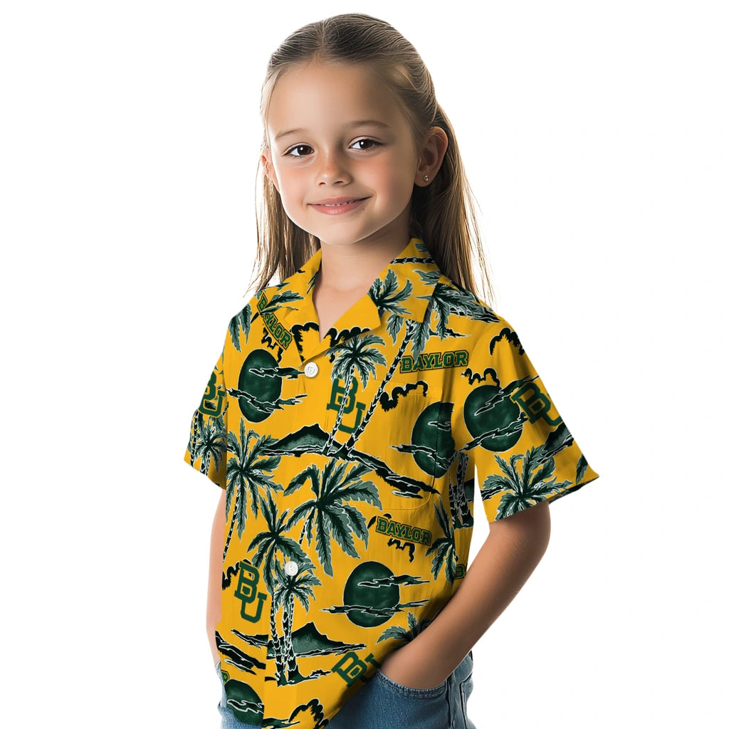 Baylor Bears Hawaiian Shirt - Palm Sunset | Moonbestprint