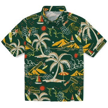 Baylor Bears Hawaiian Shirt - Palm Tree Island | Moonbestprint
