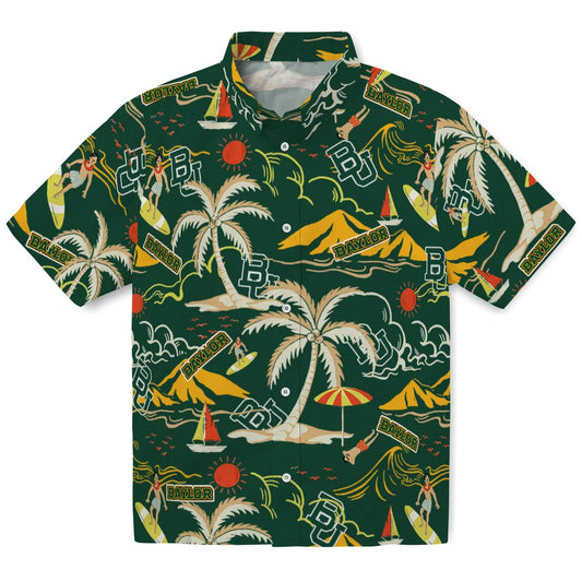 Baylor Bears Hawaiian Shirt - Palm Tree Island | Moonbestprint