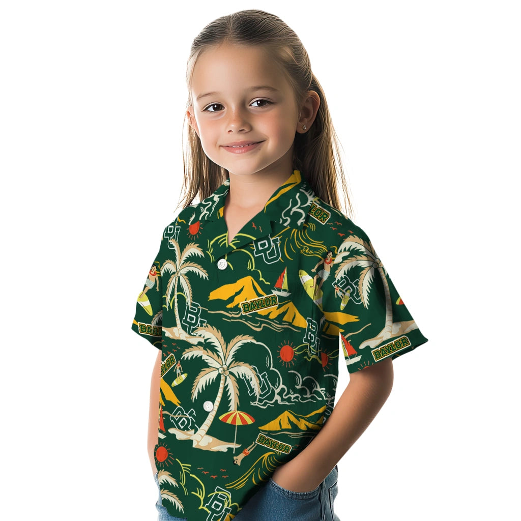 Baylor Bears Hawaiian Shirt - Palm Tree Island | Moonbestprint