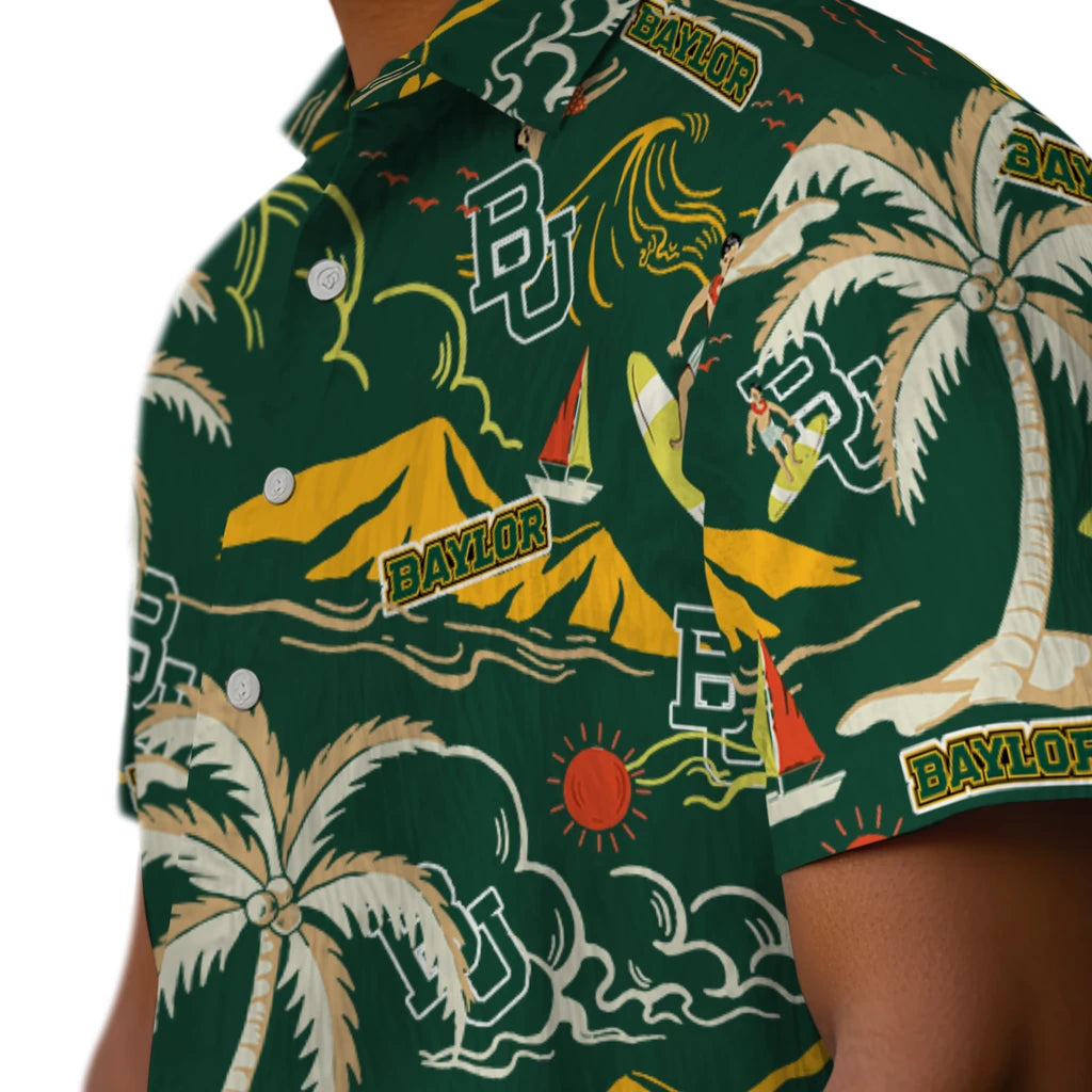Baylor Bears Hawaiian Shirt - Palm Tree Island | Moonbestprint