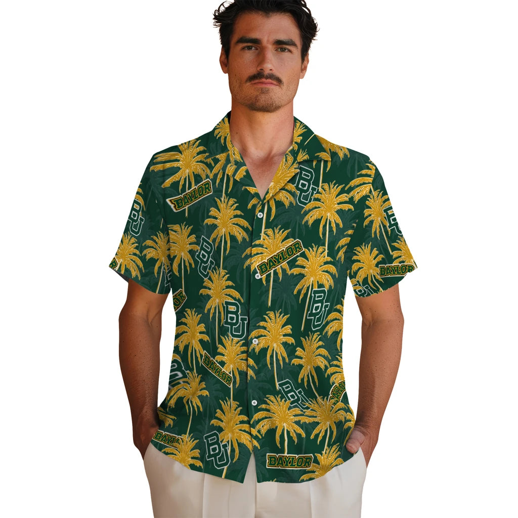 Baylor Bears Hawaiian Shirt - Palm Tree Motif | Moonbestprint