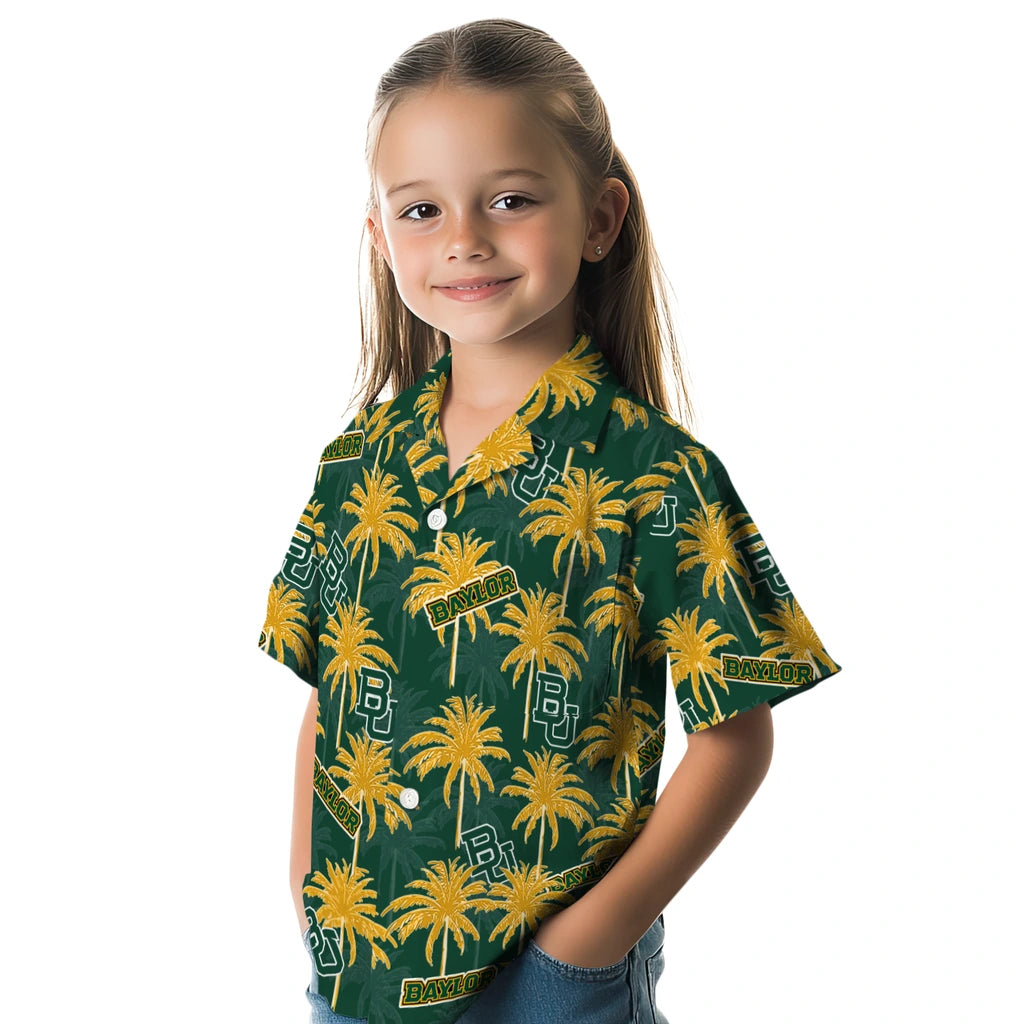Baylor Bears Hawaiian Shirt - Palm Tree Motif | Moonbestprint