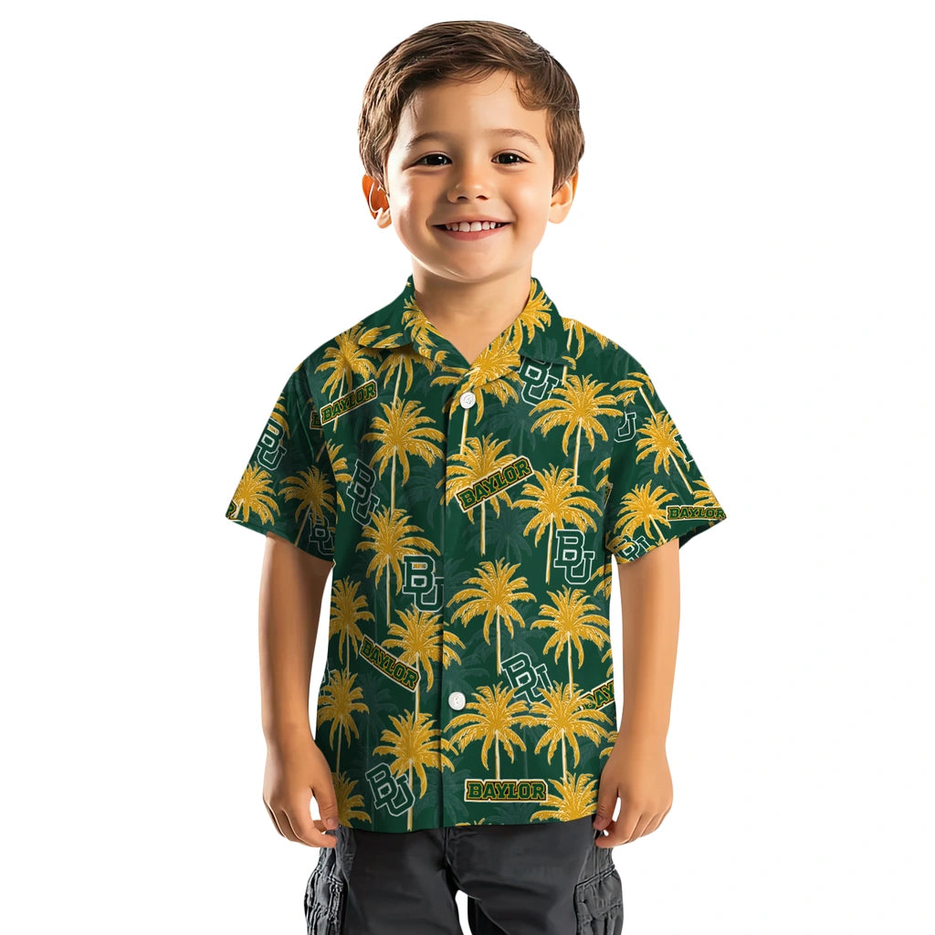 Baylor Bears Hawaiian Shirt - Palm Tree Motif | Moonbestprint