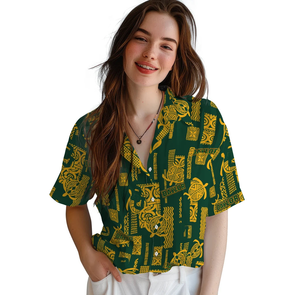 Baylor Bears Hawaiian Shirt - Turtle Lines | Moonbestprint