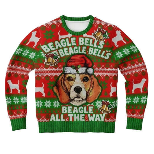 Beagle Bells Tacky Beagle Lover Secret Santa Dog Dad 3d Ugly Christmas Sweater ? Usalast