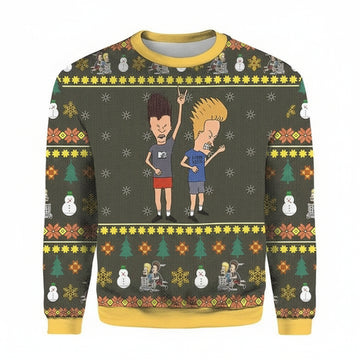 Beavis Butthead Xmas Rock 3d Ugly Christmas Sweater ? Usalast