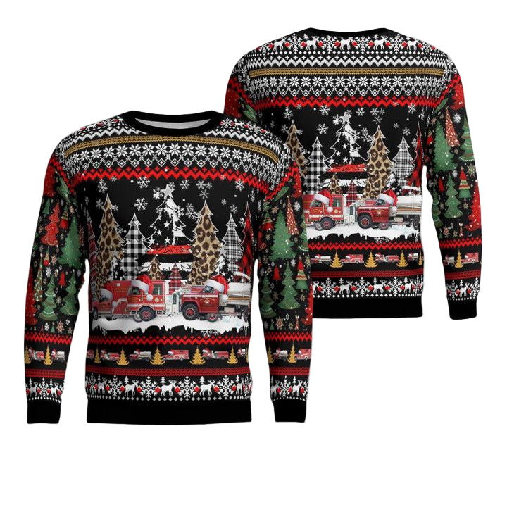 Beech Mountain North Carolina Beech Mountain Volunteer Fire Department Christmas Sweater 3D ? Usalast
