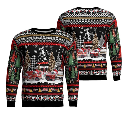 Beech Mountain North Carolina Beech Mountain Volunteer Fire Department Christmas Sweater 3D ? Usalast