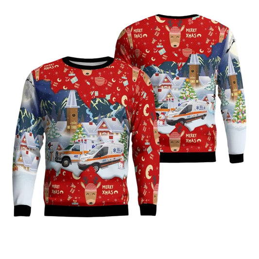 Bell Ambulance Milwaukee Wisconsin Christmas Sweater 3D ? Y011 ? Usalast