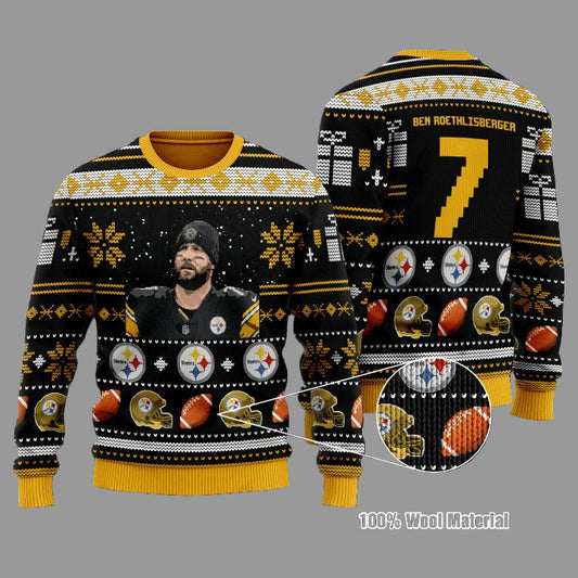 Ben Roethlisberger 7 Pittsburgh Steelers Nfl Christmas Sweater ? Usalast