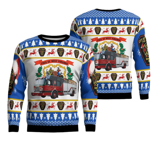 Benwood Marshall County West Virginia Benwood Fire Department Christmas Sweater 3D ? Usalast
