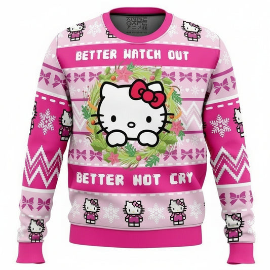 Better Watch Out Disney Hello Kitty 3d Ugly Christmas Sweater ? Usalast