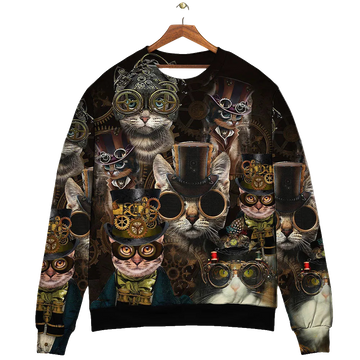 Cat Steampunk Art Machines Lover Ugly Christmas Sweaters – Moonbestprint