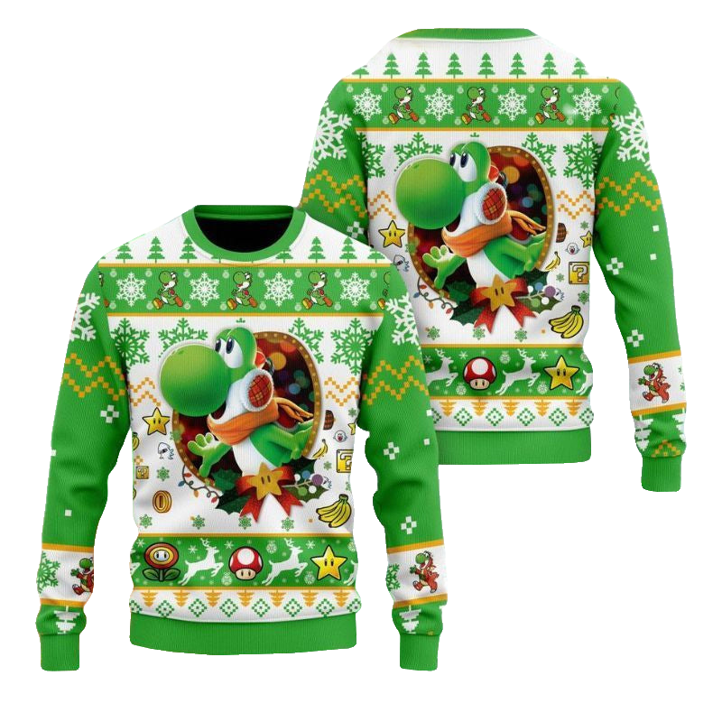 Yoshi Super Mario Ugly Christmas Sweater 2025 – Moonbestprint