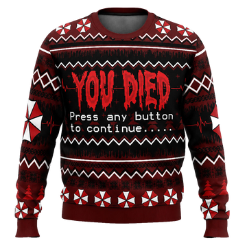 You Died Press Any Button To Continue Halloween 2026 Ugly Sweater – Moonbestprint