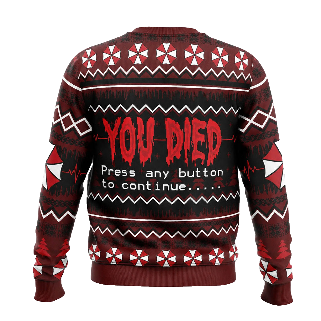 You Died Press Any Button To Continue Halloween 2026 Ugly Sweater – Moonbestprint