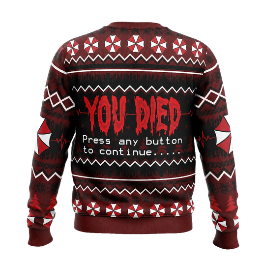 You Died Press Any Button To Continue Halloween 2026 Ugly Sweater – Moonbestprint